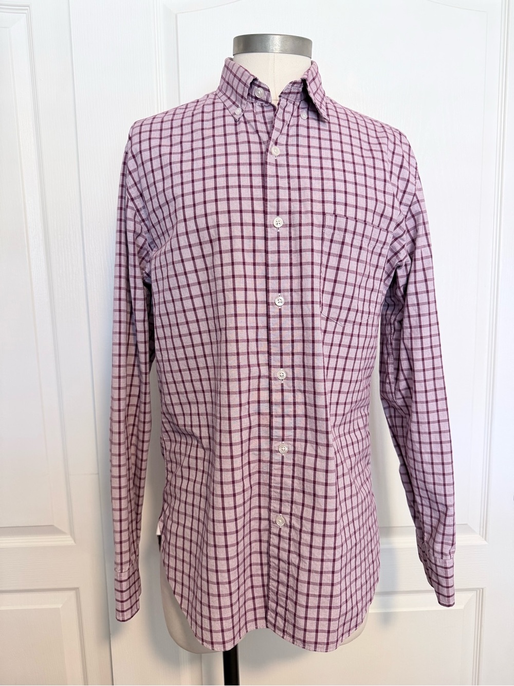 J. Crew Lavender and Plum Windowpane Button-Down Shirt